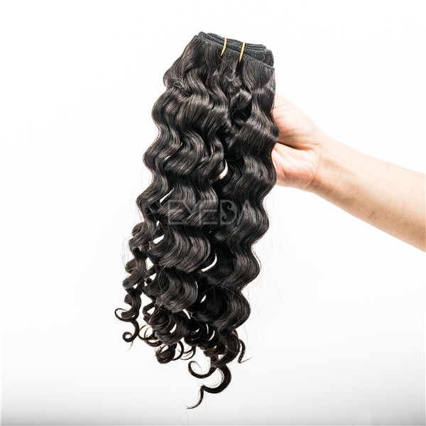 Indian virgin double drawn water curly cc hair extensions YJ56